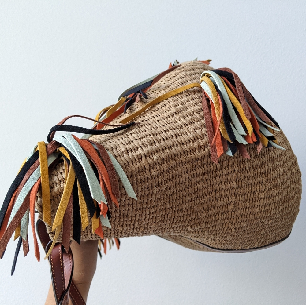 Chloe Tassel Raffia Bag - Picture 6 of 16